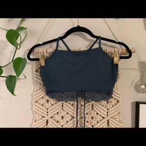 Blue halter Bikini top